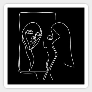 Horror Mirror on the wall | Minimalist dark illustration | Part 4 Magnet